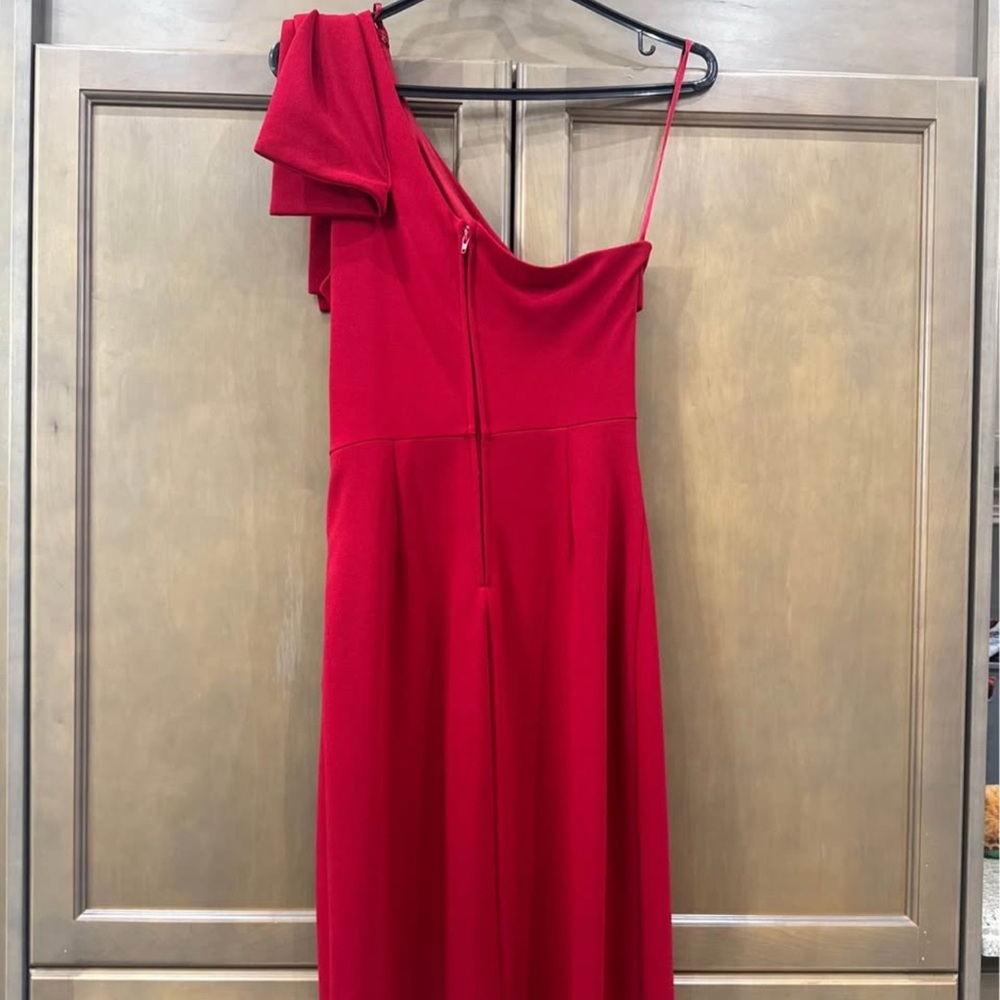 Windsor Red One-Shoulder Bow Gown - Picture 3 of 5